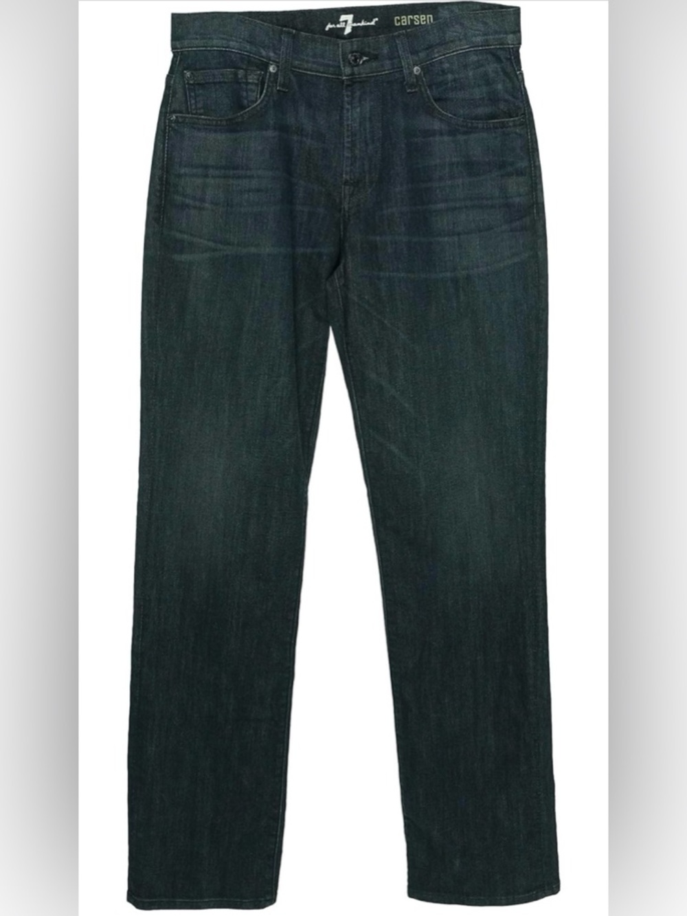7 For All Mankind Carsen Men's Dark Blue ‘Easy Straight Leg’ Jeans NWT - Picture 2 of 9